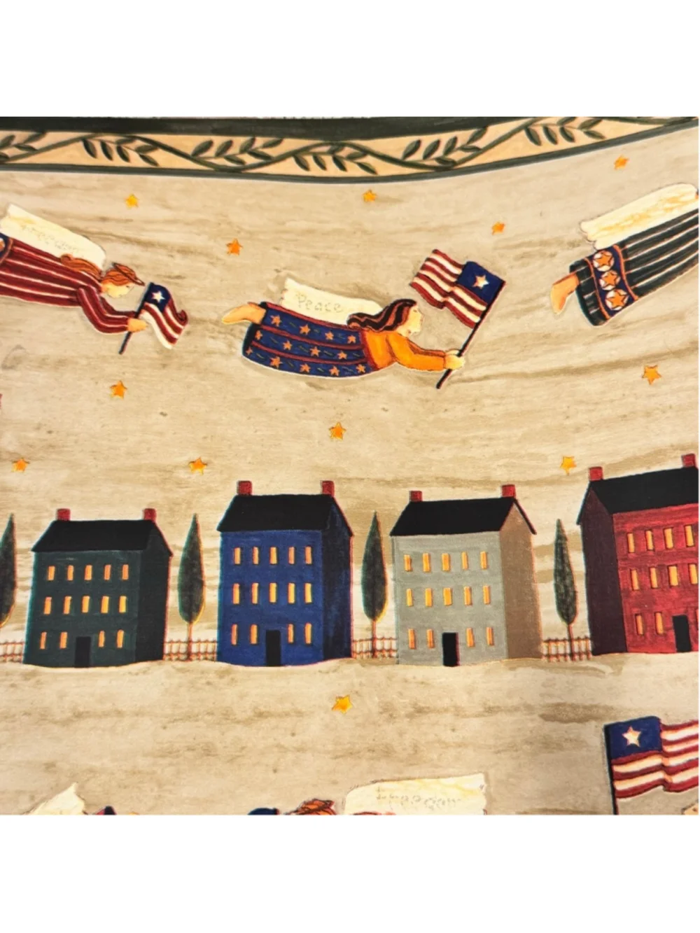 1 Vintage Americana Chesapeake Patriotic Wallpaper Border Angels Flags FF1106-2